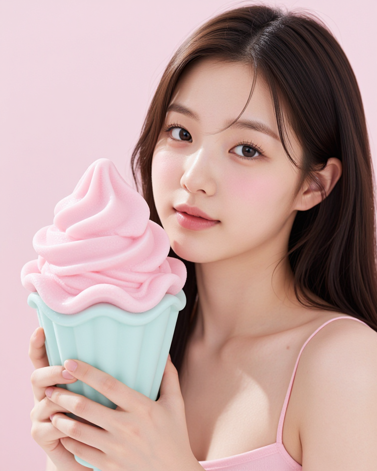 녹아내리는 아이스크림 소녀